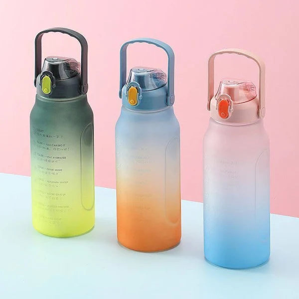 900ml Outdoor Gradient Color Frosted Sports Water Bottle In Light