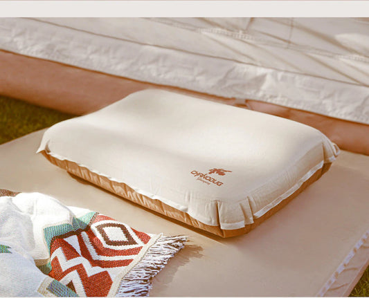 portable automatic inflatable cotton pillow outdoor 3D/almohada dealgodón 3D inflable